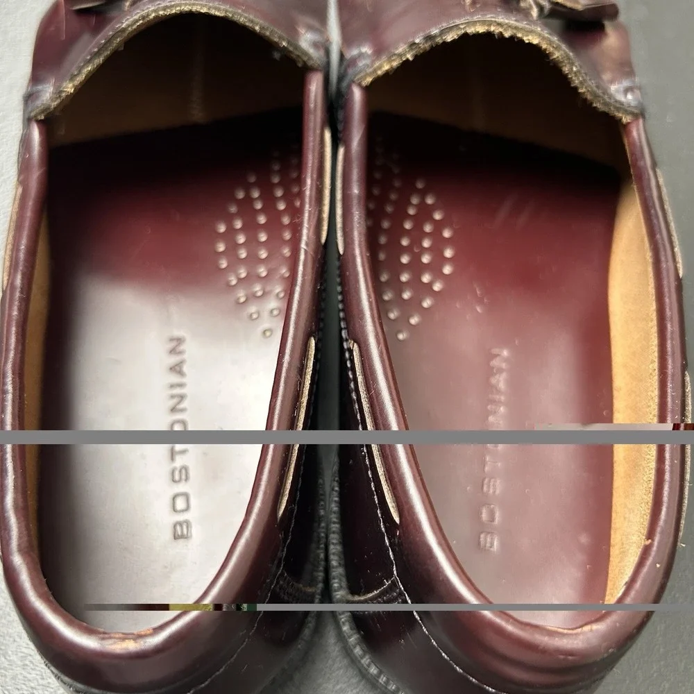 Bostonian Loafers Shoes Mens 9M Oxblood Leather Casual Tasseled Comfort